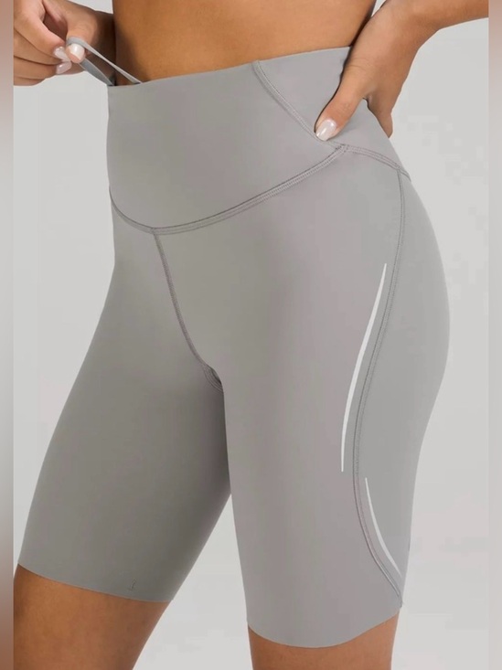 lululemon athletica Pants - lululemon Base Pace High Rise Reflective Shorts 8” Athletic Gray Size 6
